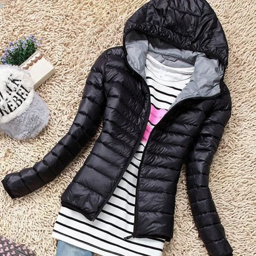 New Winter Jacket Women Outerwear Slim Hooded Down Jacket Woman Warm Coat padded