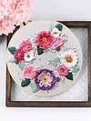(Multi-Style) Flower-DIY Embroidery Kit with Pattern Cotton Threads Needles Hoop 30*30cm/11.81*11.81in