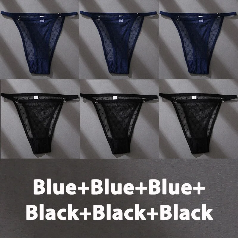 6PCS/Set Finetoo Panties Women's Perspective Panties Sexy Underwear Lace Panties Female Lingerie Briefs Intimate Plus Size M-XXL