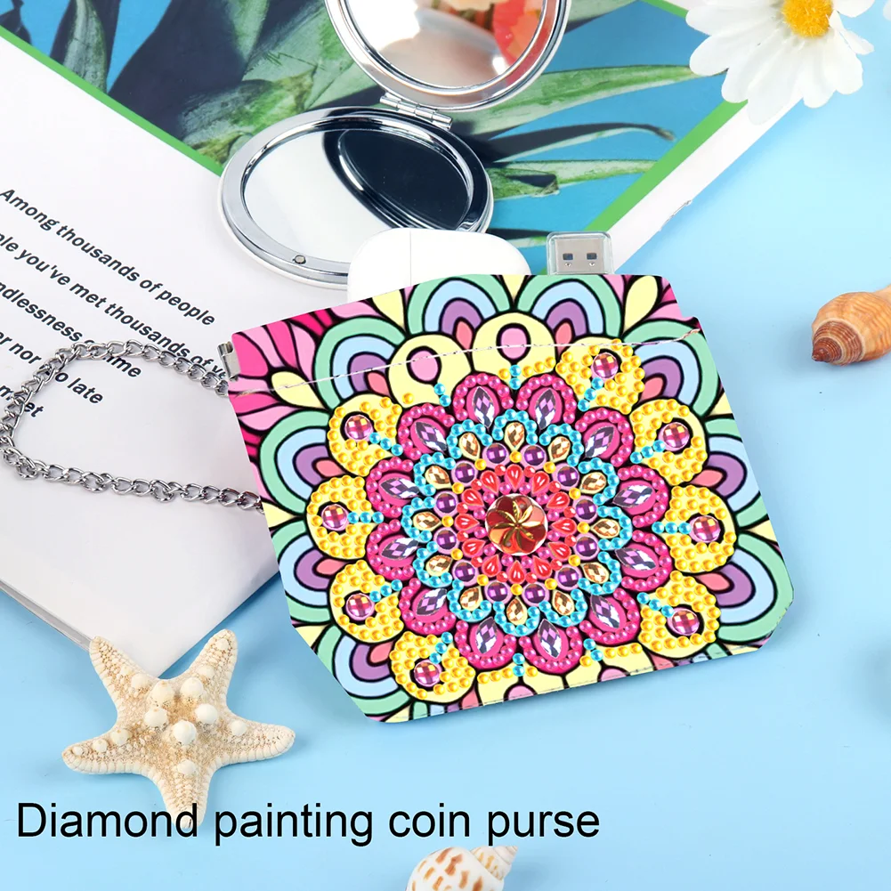 5D DIY Mandala PU Partial Special Shaped Diamond Painting Wallet Gifts for Women