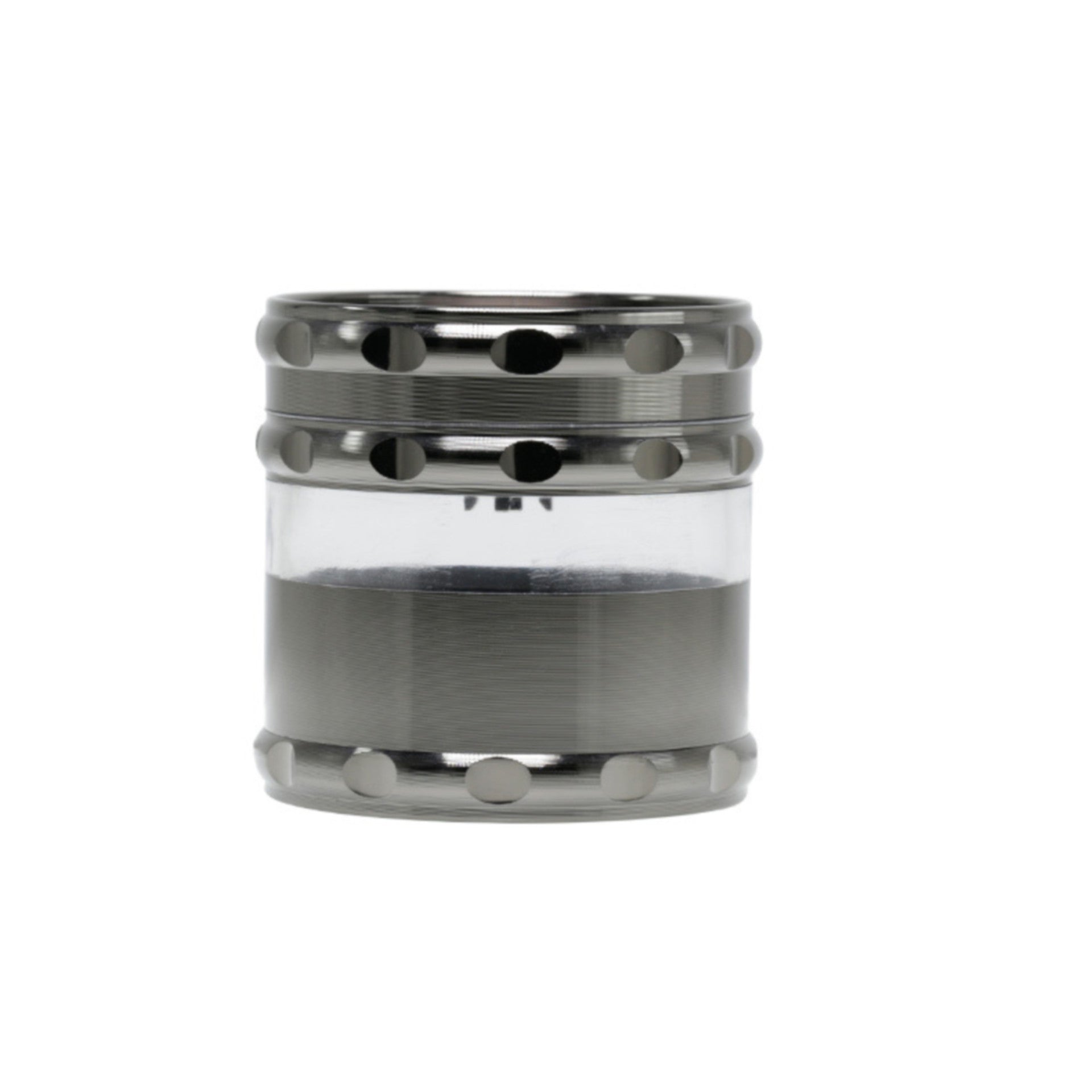 60MM Concave Visible Window Zinc Alloy Herb Grinder-Gun Black