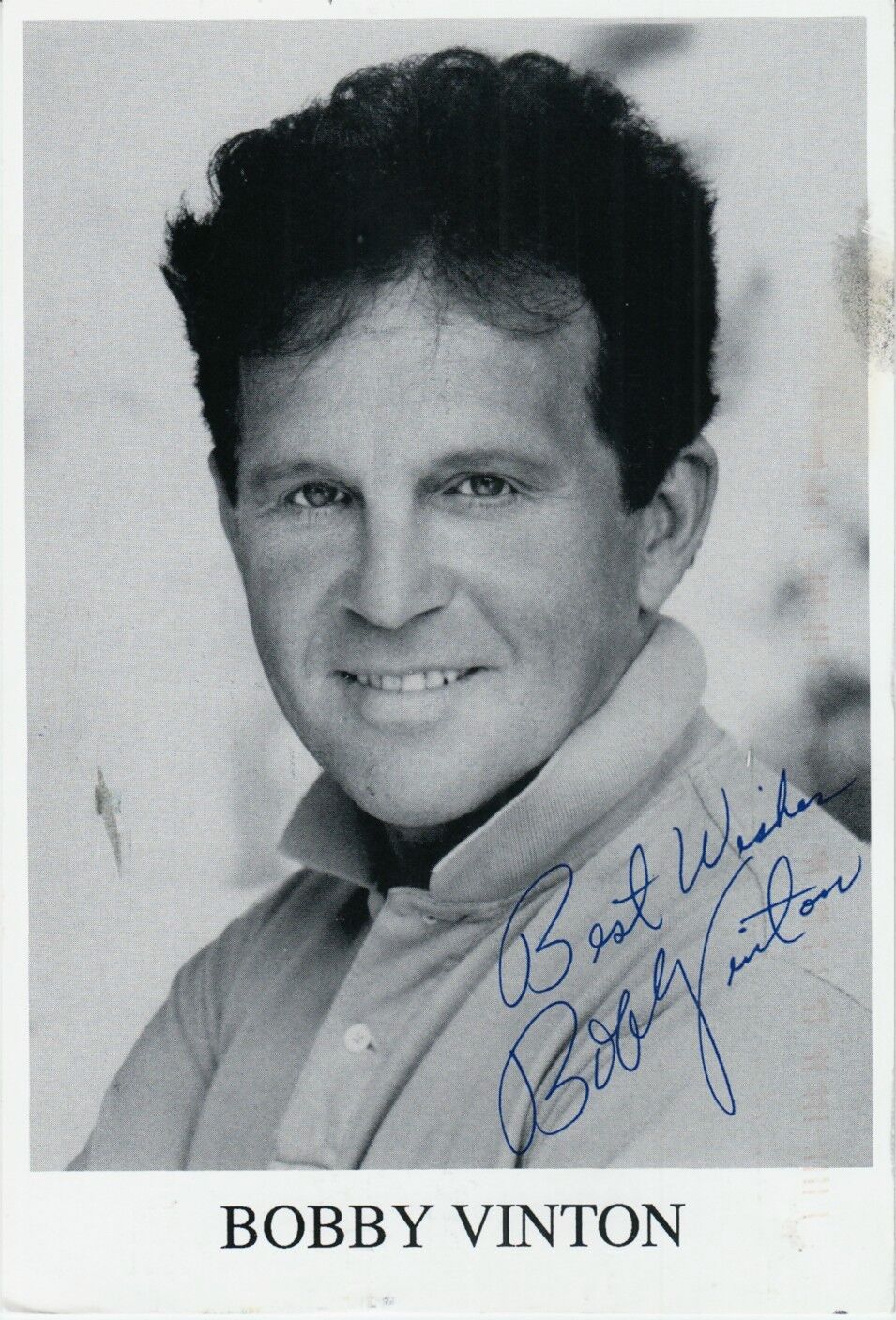 BOBBY VINTON hand-signed FANTASTIC 1990's PORTRAIT POSE authentic w/ UACC RD COA