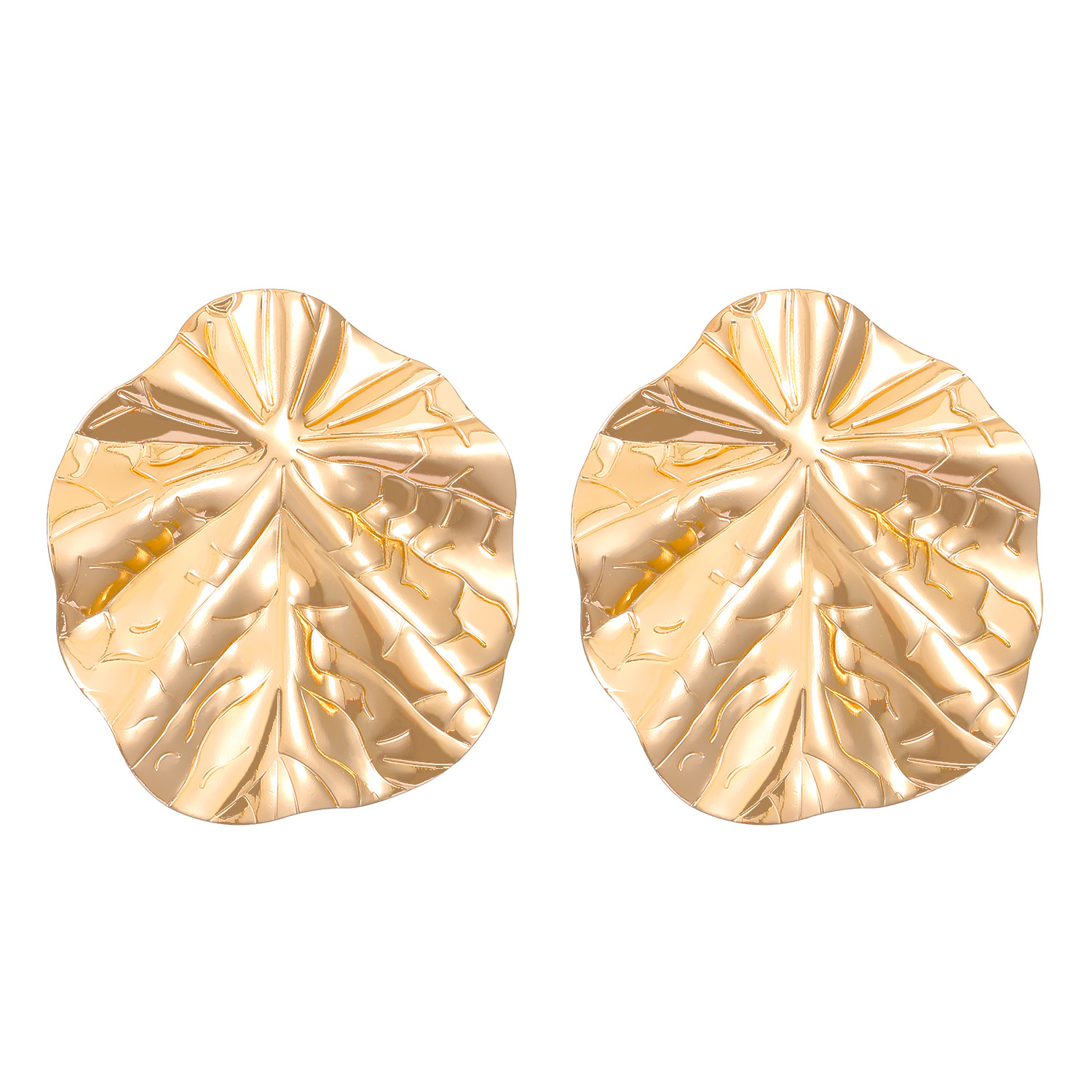 Lotus Leaf Gold-Plated Earrings
