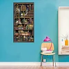 Diamond Painting-DIY Full Round Drill Bookshelf Cat
