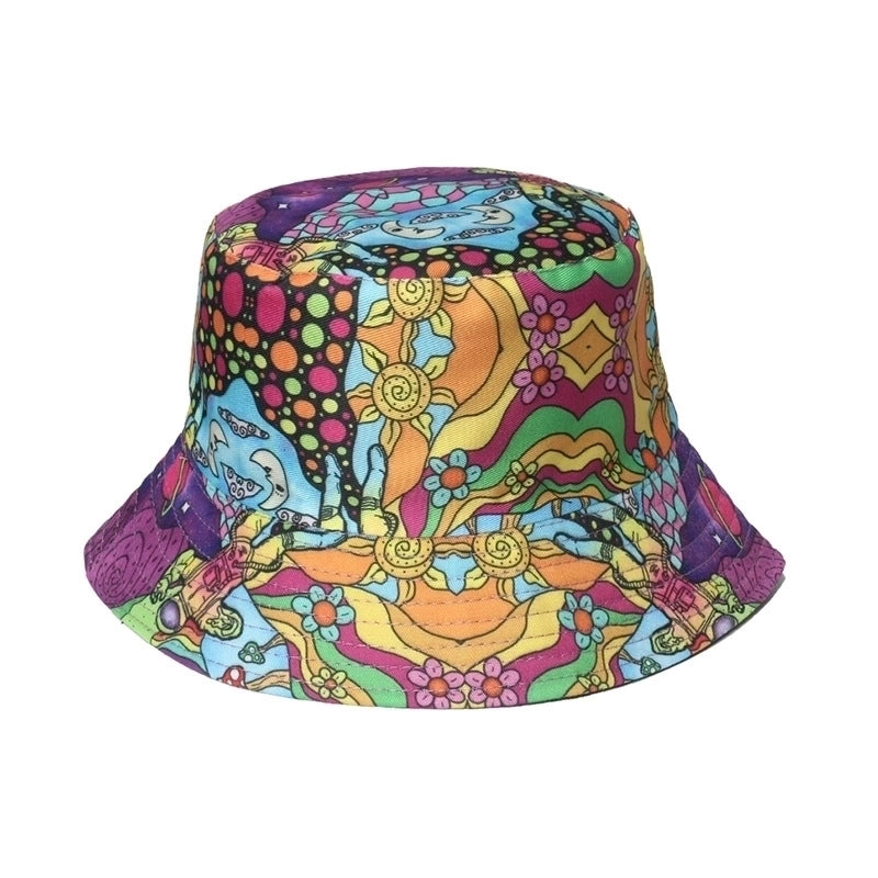 Unisex Minimalist Skull Sewing Flat Eaves Bucket Hat