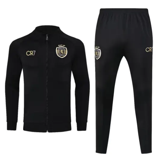 23/24 Lisbon Long Zipped Jacket Black Football Shirt Set Thai Quality