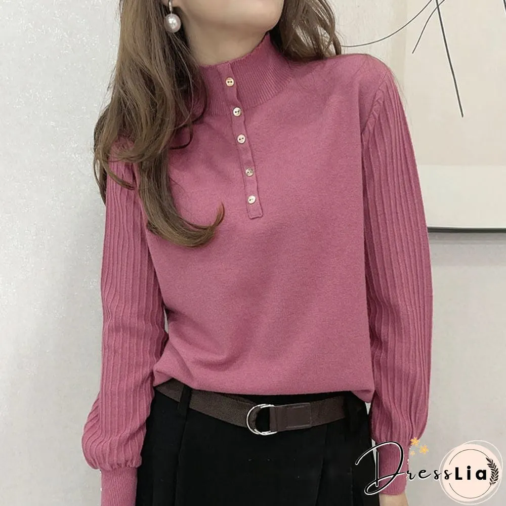 Half-neck Sweater Women's Loose-fitting Foreign-style Bottoming Sweater