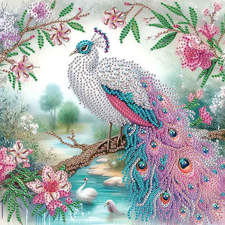 Peacock 30*30cm (Canvas) Special Shaped Drill Diamond Painting gbfke