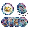 4PCS Diamond Painted Acrylic Owl Placemats Insulated Dish Mats Comes with Mats