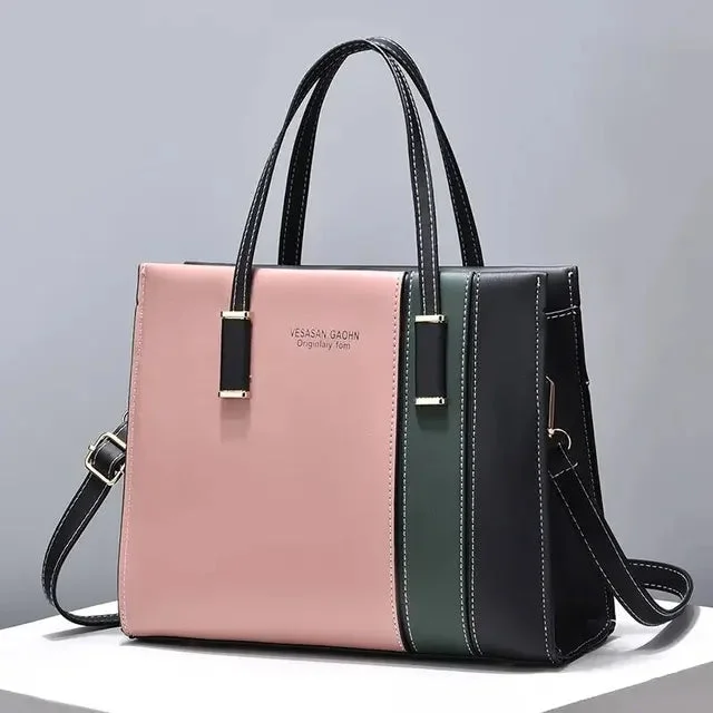 Patchwork handbag for women with adjustable strap shopify Stunahome.com