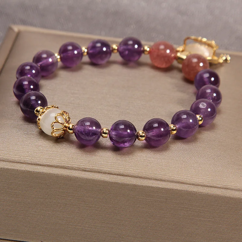 Crown Amethyst Jade Bracelet