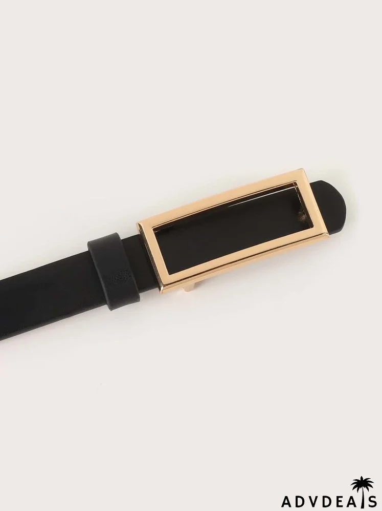 Geometric Metal Buckle Belt