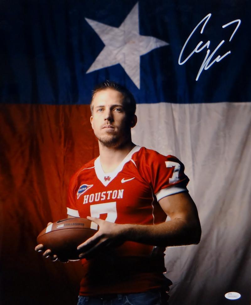 Case Keenum Autographed Houston Cougars 16x20 Flag Photo Poster painting- JSA W Authenticated