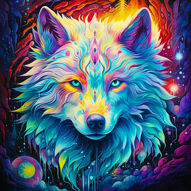 Wolf 30*30CM(Canvas) Full Round Drill Diamond Painting gbfke