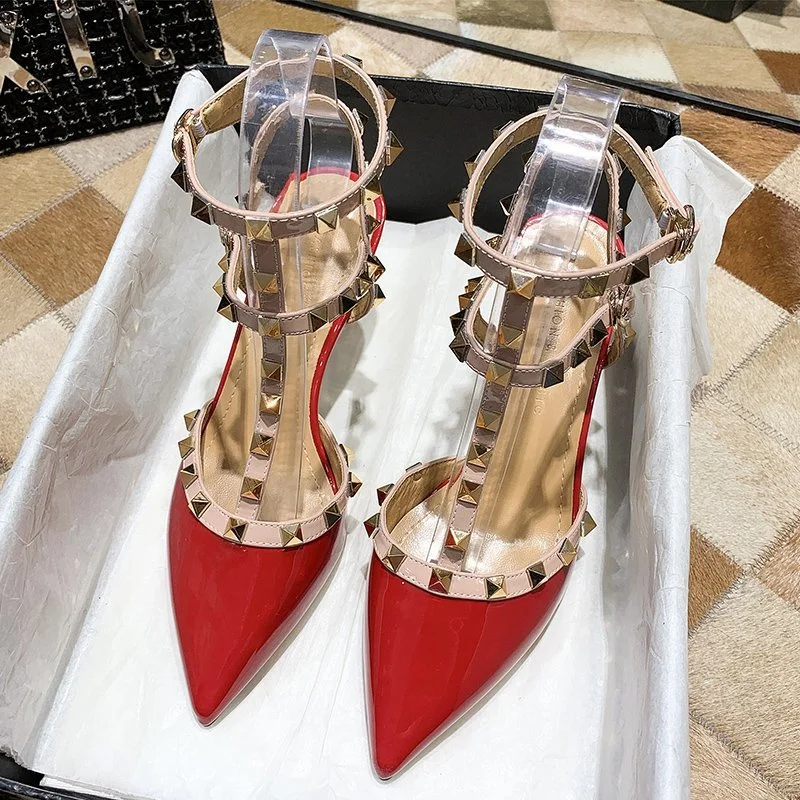 Breakj Breakj High Heel Female Heel Temperament Fashion Single Shoes 2025 New Spring Red Small Leather Shoes Do Not Tired Feet