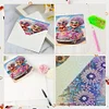 (US Local)6Pcs Cute Old Lady DIY Diamond Painting Greeting Card for Holiday Party Favors