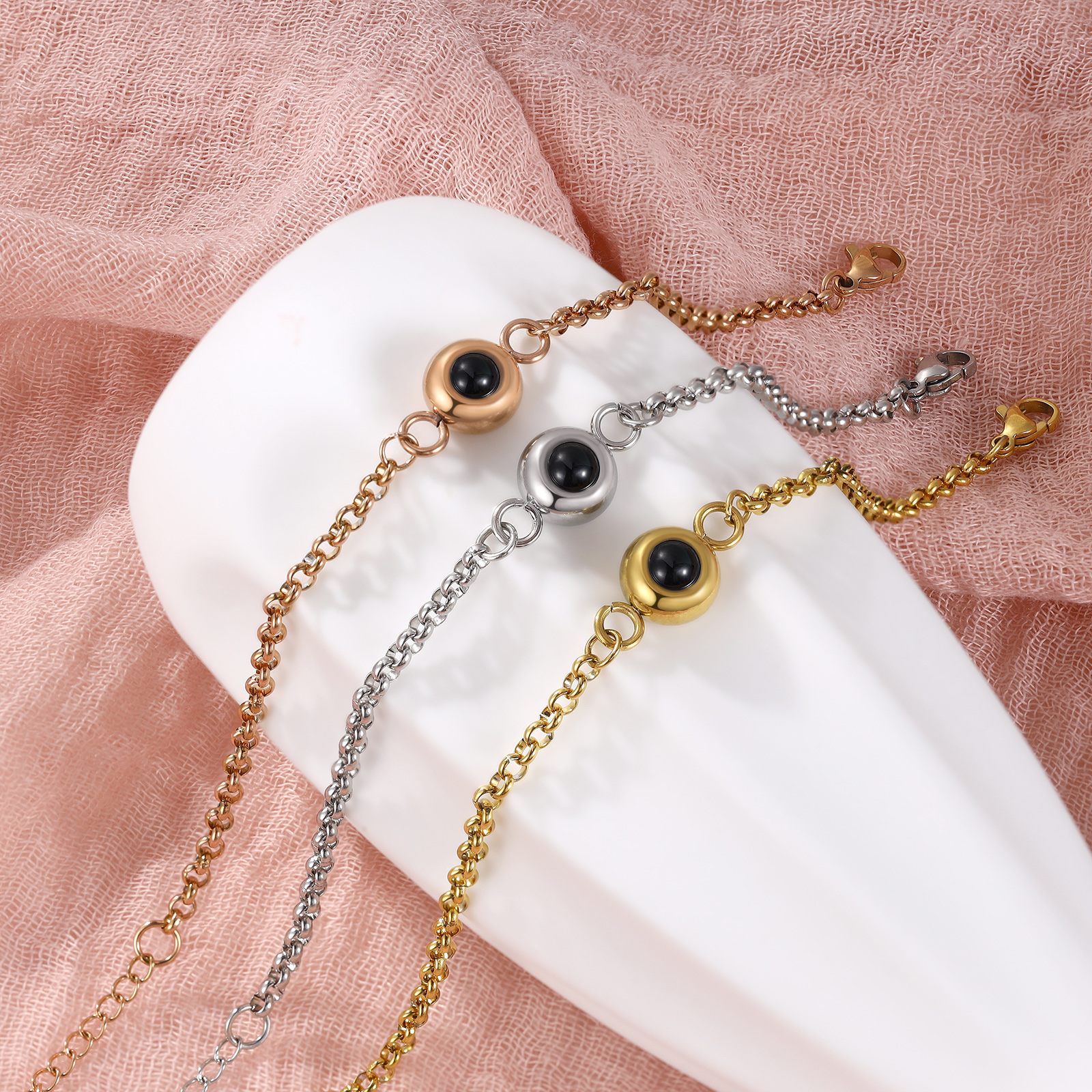 Personalised Projection Photo Bracelet Stainless Steel Adjustable Bracelet Valentine's Day Birthday Personalised Gift for Her-Jessemade AU