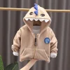 Kid Baby Girl Boy Olympic Velvet Cartoon Dinosaur Coat