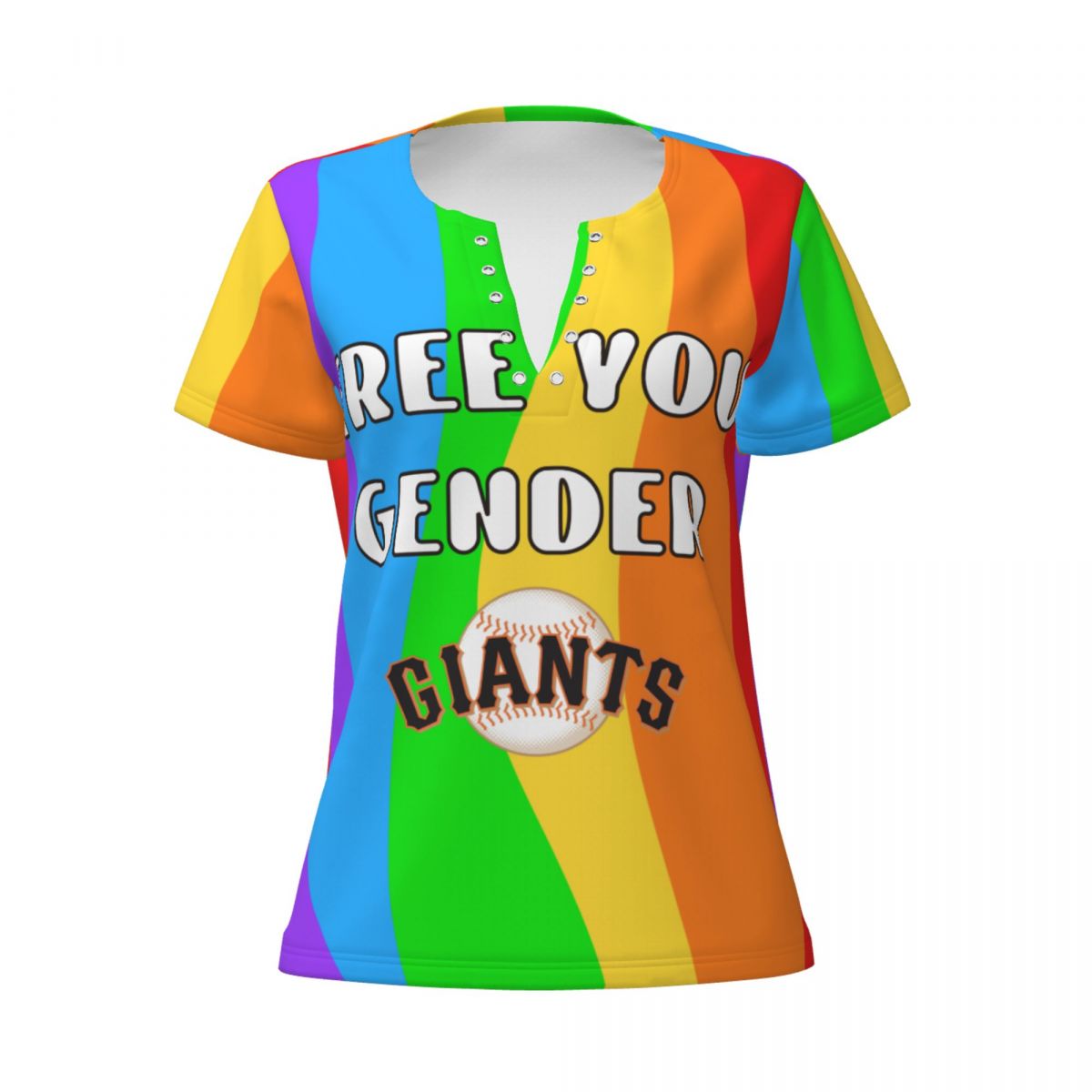 San Francisco Giants Pride Women's V-Neck T-Shirt