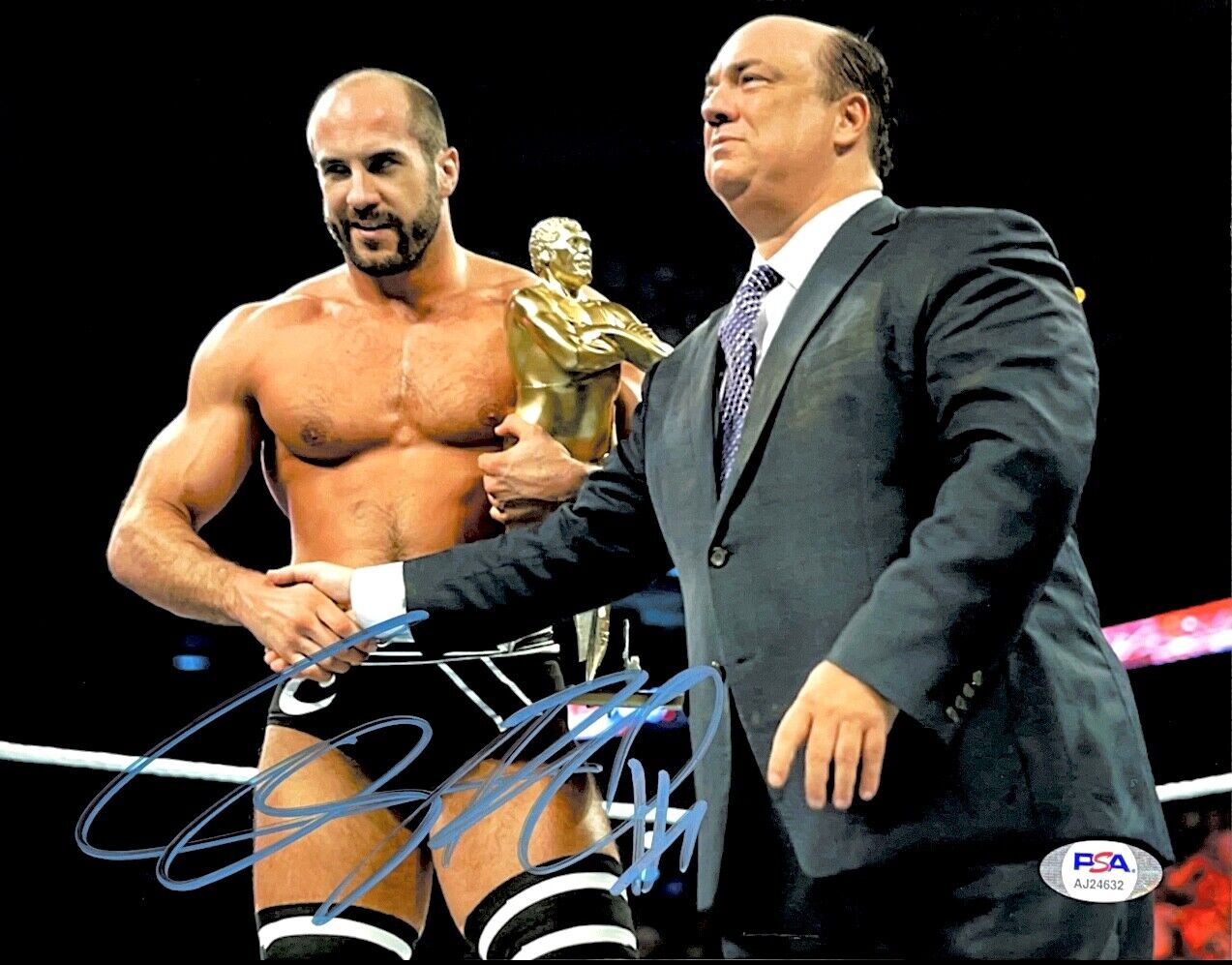 WWE CESARO HAND SIGNED AUTOGRAPHED 8X10 WRESTLING Photo Poster painting WITH PSA DNA COA 2 RARE