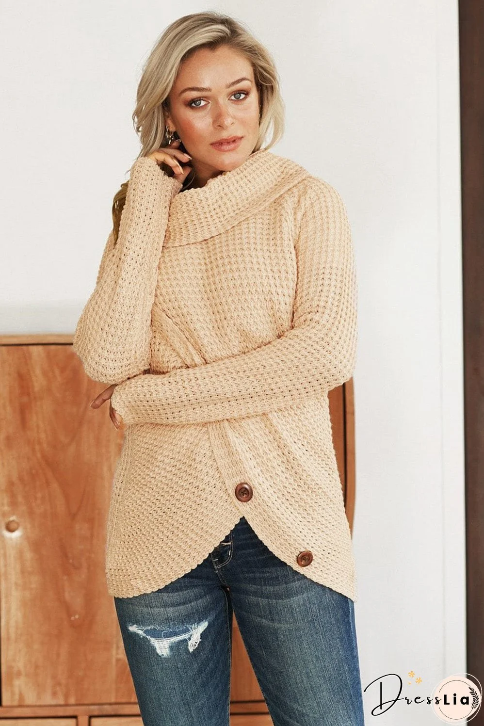 Knitted Turtleneck Pullover Sweater
