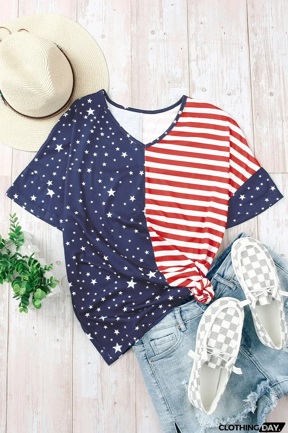 July 4th Stars and Stripes USA Flag Tee