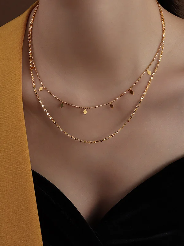 Simple Alloy Geometric Necklaces Accessories
