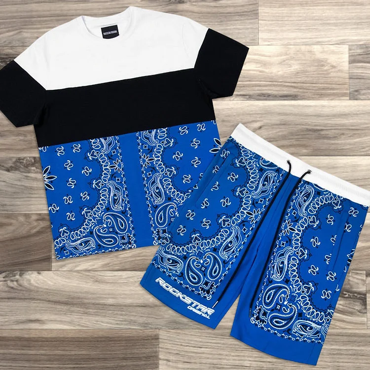 Colorblock Pattern Sports Two-Piece Set