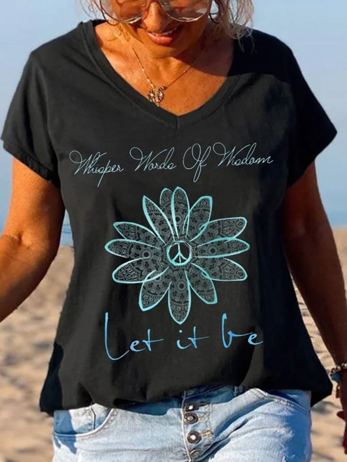 LET IT BE Flowers Ladies Graphic Tees