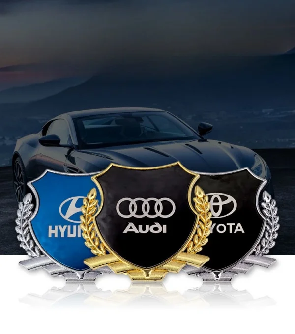 Car Metal Mirror Decorative Car Sticker Wheat Ear