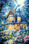 Luxury AB Velvet Diamond Painting Kit - Flower House