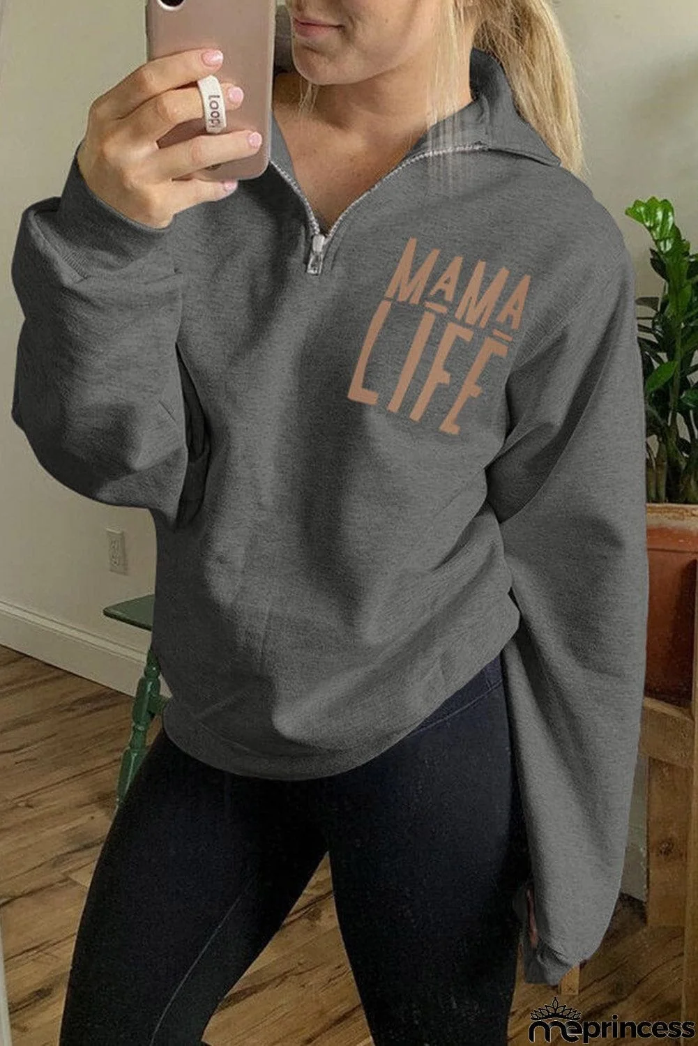 Mama Life Zipper Sweatshirt