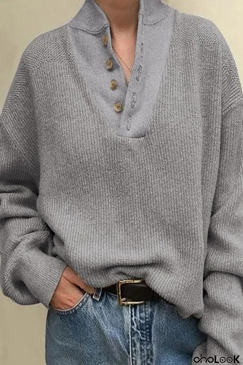 Button Neck Sweater