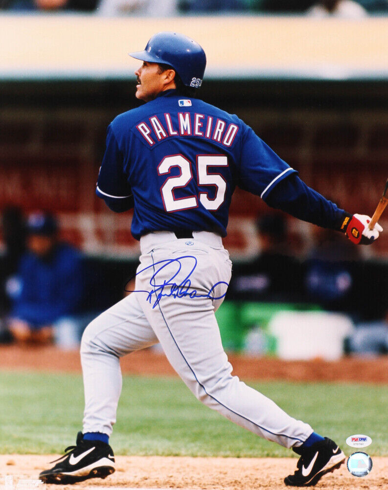 Rafael Palmeiro Signed Rangers 16x20 Photo Poster painting (PSA COA) MLB