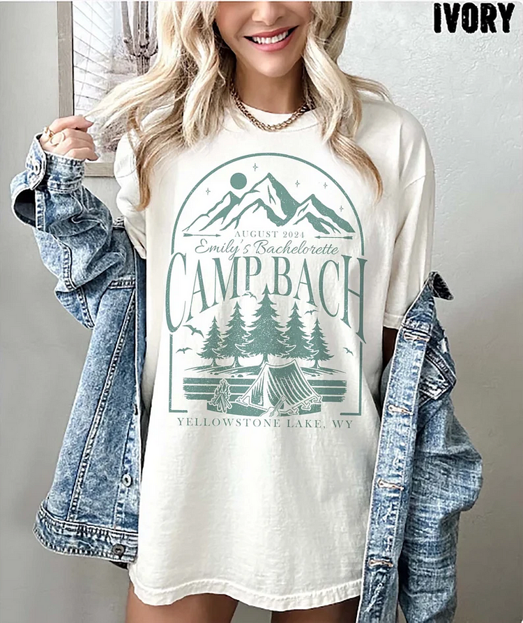 AL™  Vintage Camp Bachelorette Shirt, Custom Camping Bachelorette Shirts, Outdoor Mountain Bride Tee, Retro Lake Themed Bridal Party Gifts Hiking XN-0417-01-Annaletters