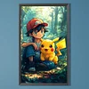 Anime poche bébé pikachu - perceuse ronde peinture diamant - 30*50cm