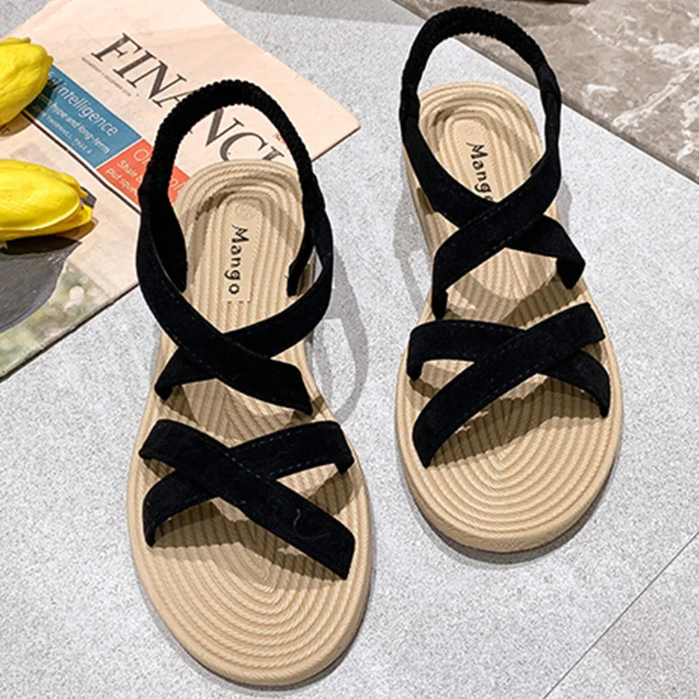 Smiledeer Summer new women's fashion flat Roman style beach sandals