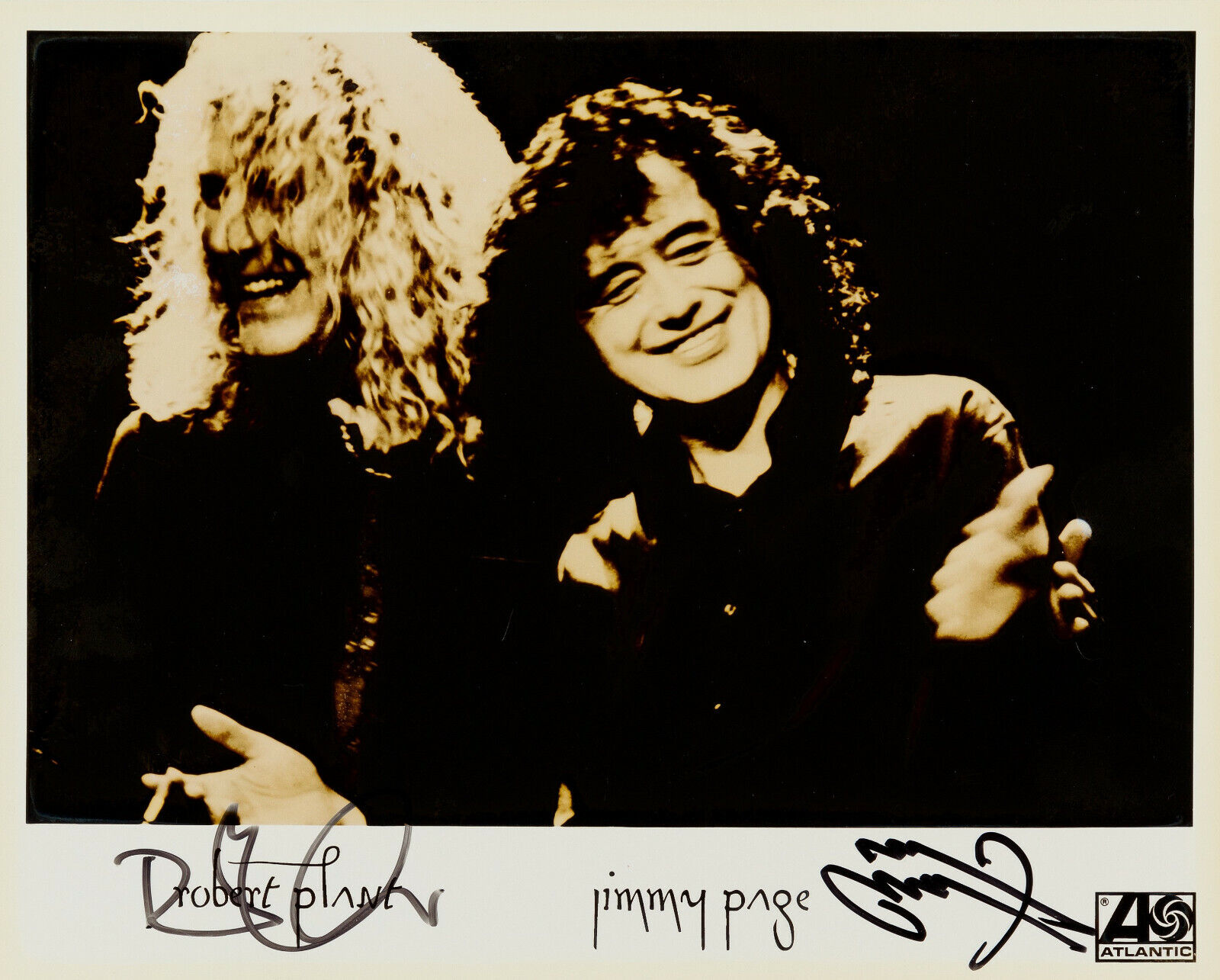 ROBERT PLANT & JIMMY PAGE Signed 'Atlantic' Photo Poster paintinggraph - Led Zeppelin - preprint