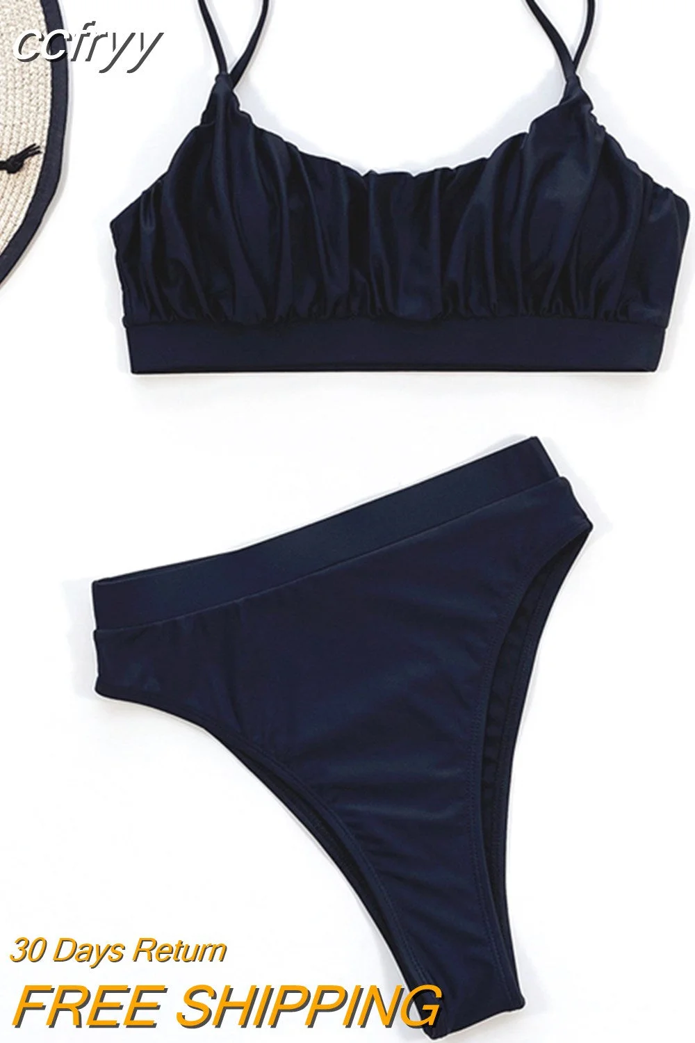 huibahe Waist Bikinis 2023 Sexy Women Swimsuit Solid Swimwear Female Thong Brazilian Bather Bikini Set Bathing Suit