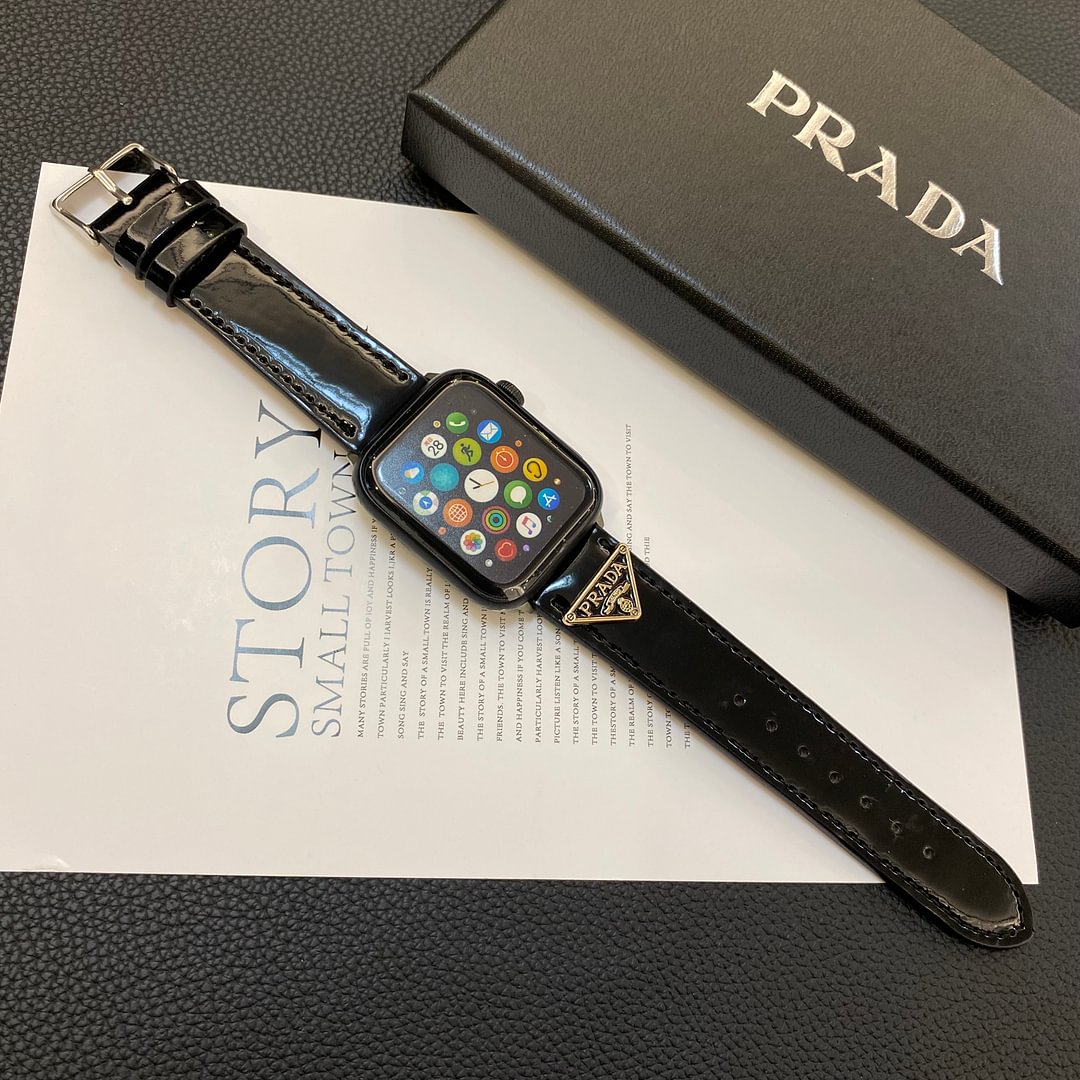 PRADA Prada Genuine Leather Apple Watch Replacement Strap Luxury ProCaseMall