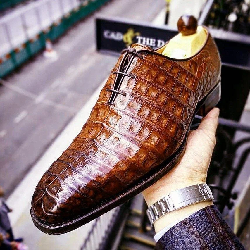 Alligator Oxford Formal Office Dress Shoes