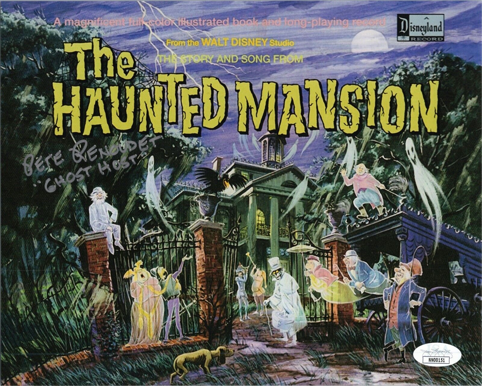 PETER RENADAY Auth.Hand-Signed HAUNTED MANSION GHOST HOST