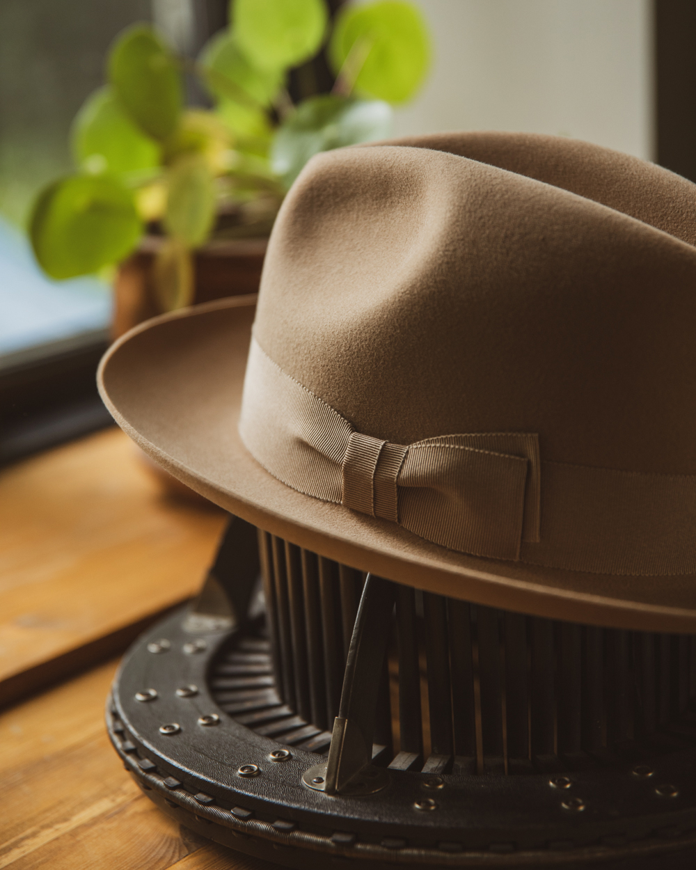 Bespoke Handmade Fedora Special hat bandCamel