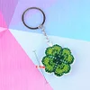 Full Bead Embroidery Keychain Lucky Leaf Printed Craft Gifts(4.5x4.5cm)