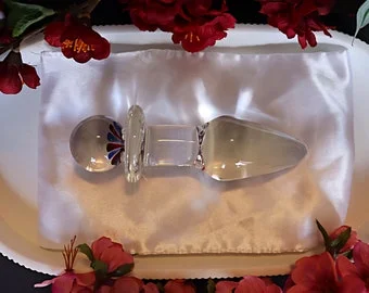glass flower anal plug Crystal Delights Pink on Pink Flower Plug main image 1