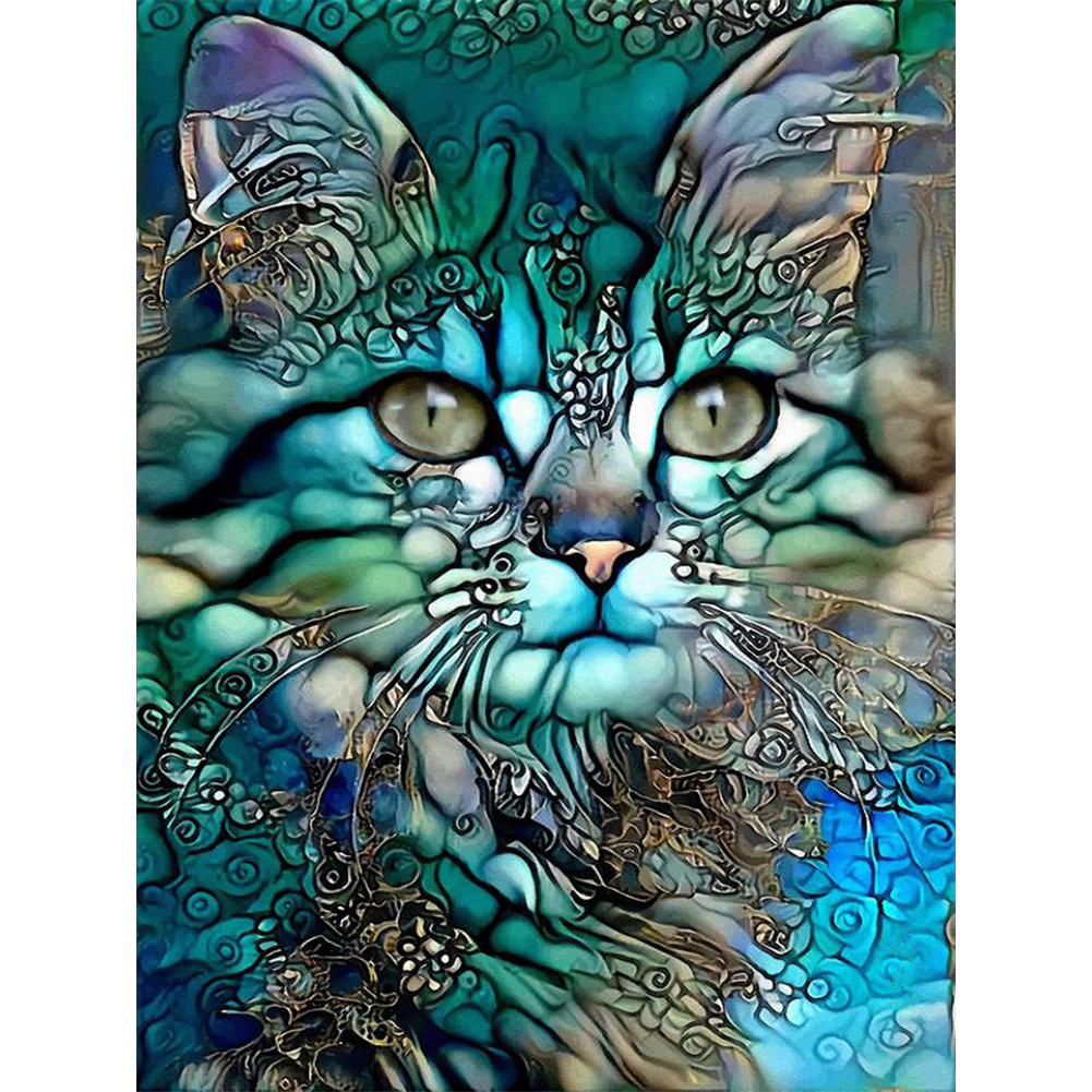 

Psychedelic Cat - Round Drill Diamond Painting - 30*40CM, 501 Original