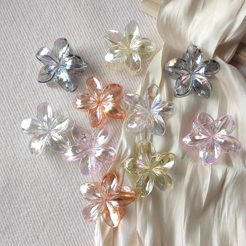 Egg Flower Hairpin Transparent AB Color Grab Hair Shark Clip Gradient Hair Grab Advanced Hair Accessories