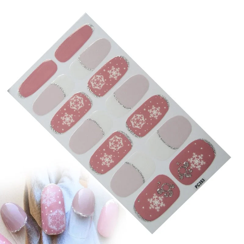 ENDRRFLLA 14tips/1pc New Nail Sticker Nail Sticker Full Sticker Nail Jewelry Decoration Waterproof Tape Adhesive Nail Oil Film