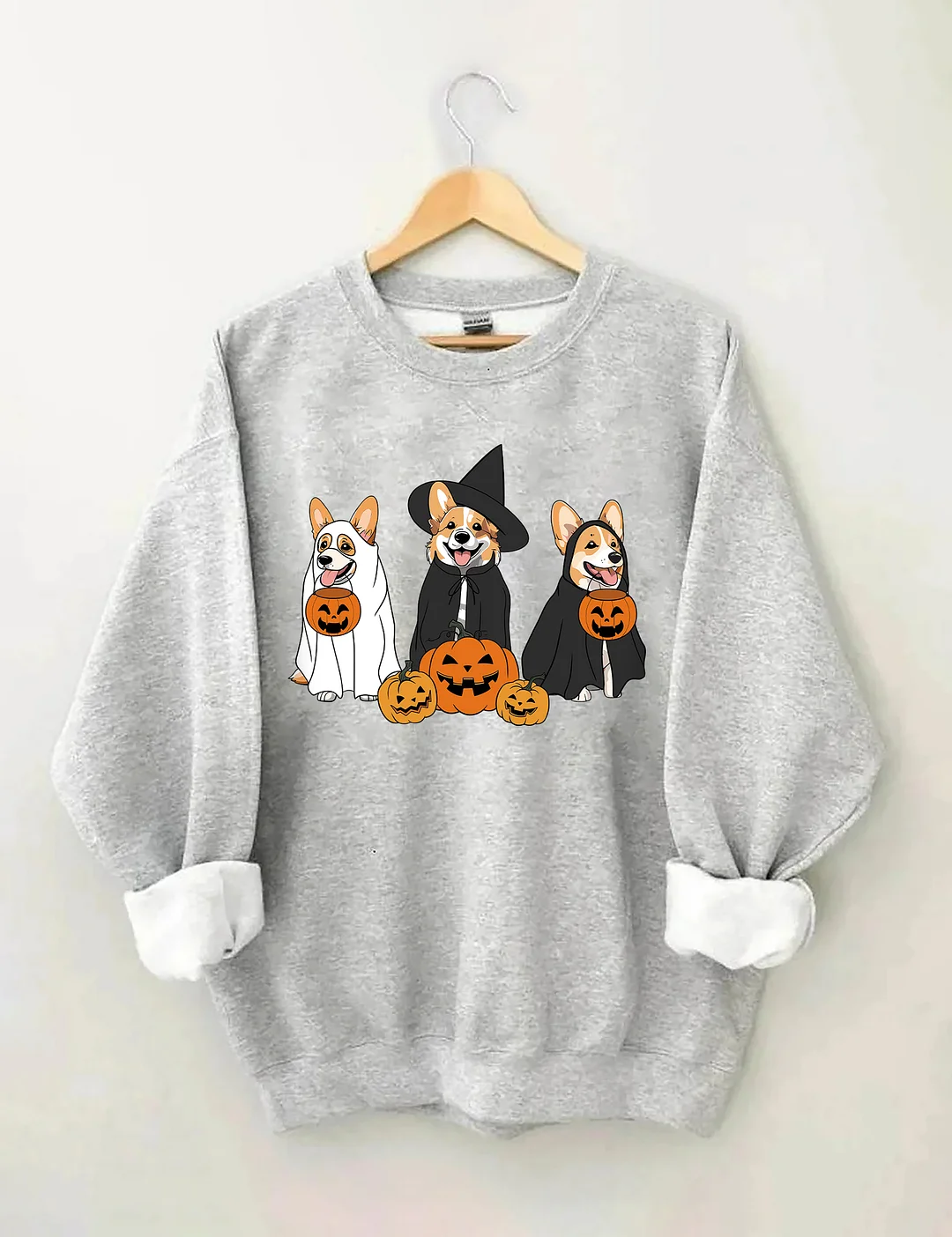 Ghost And Witch Corgi Dog Halloween Sweatshirt