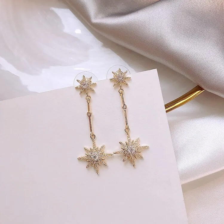 Crystal Star Drop Earrings